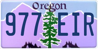 OR license plate 977EIR
