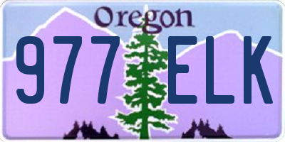 OR license plate 977ELK
