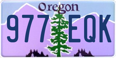 OR license plate 977EQK