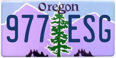 OR license plate 977ESG