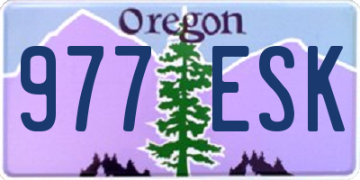 OR license plate 977ESK