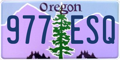 OR license plate 977ESQ