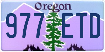 OR license plate 977ETD