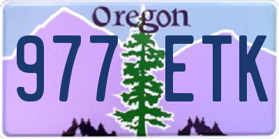 OR license plate 977ETK