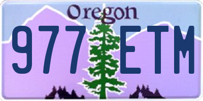 OR license plate 977ETM