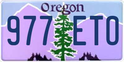 OR license plate 977ETO