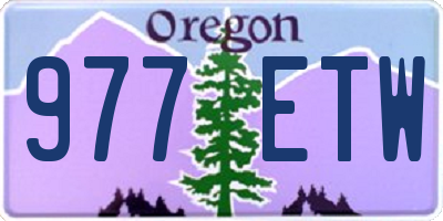 OR license plate 977ETW