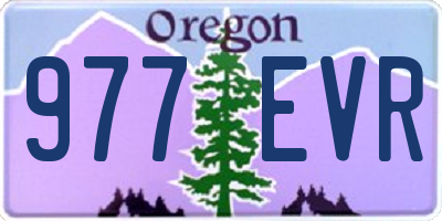 OR license plate 977EVR