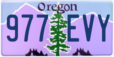 OR license plate 977EVY