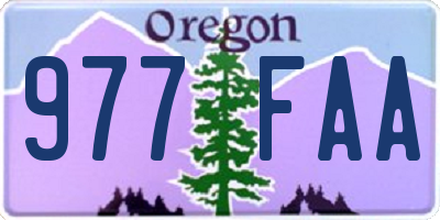 OR license plate 977FAA