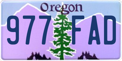 OR license plate 977FAD