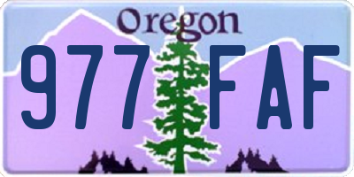 OR license plate 977FAF