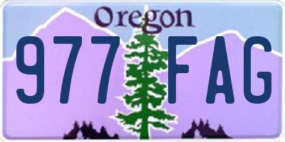 OR license plate 977FAG