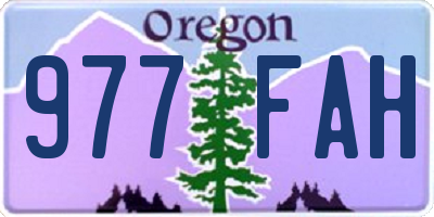 OR license plate 977FAH