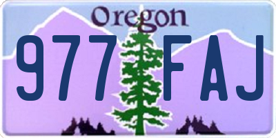 OR license plate 977FAJ