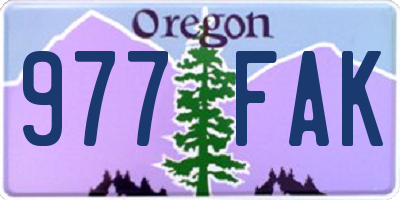 OR license plate 977FAK