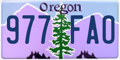 OR license plate 977FAO