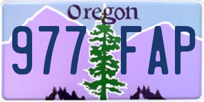 OR license plate 977FAP