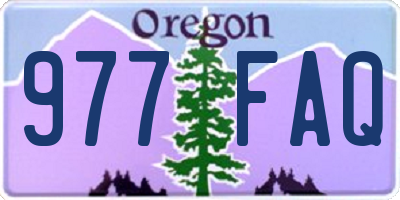 OR license plate 977FAQ