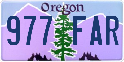 OR license plate 977FAR