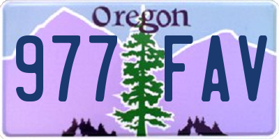 OR license plate 977FAV