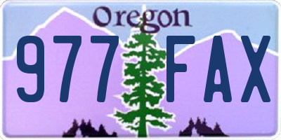 OR license plate 977FAX
