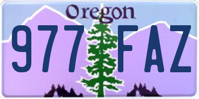 OR license plate 977FAZ