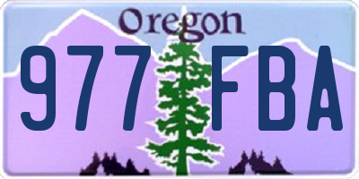 OR license plate 977FBA