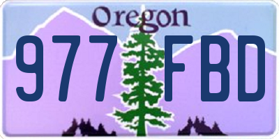 OR license plate 977FBD