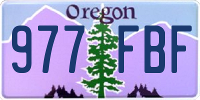 OR license plate 977FBF