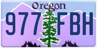 OR license plate 977FBH