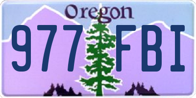 OR license plate 977FBI