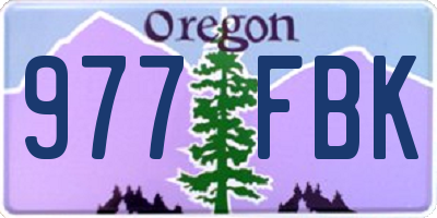 OR license plate 977FBK