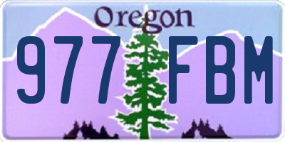OR license plate 977FBM