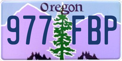 OR license plate 977FBP