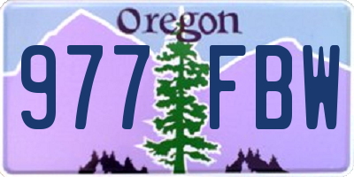 OR license plate 977FBW
