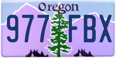 OR license plate 977FBX