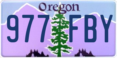 OR license plate 977FBY