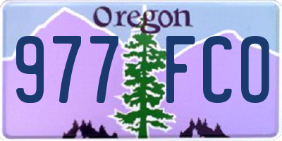 OR license plate 977FCO