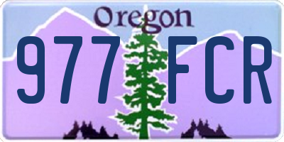 OR license plate 977FCR