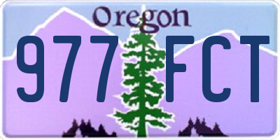 OR license plate 977FCT