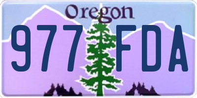 OR license plate 977FDA