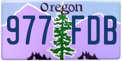 OR license plate 977FDB