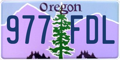 OR license plate 977FDL