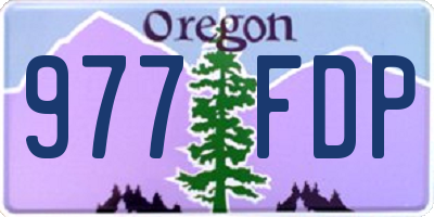 OR license plate 977FDP