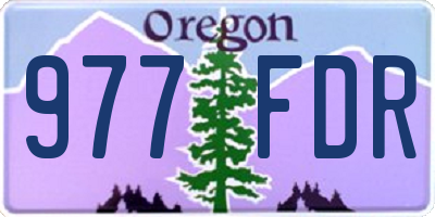 OR license plate 977FDR