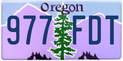 OR license plate 977FDT