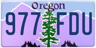 OR license plate 977FDU