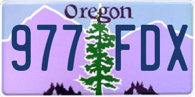 OR license plate 977FDX