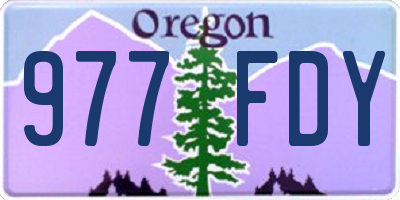 OR license plate 977FDY